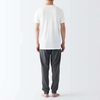 无印良品 MUJI 男式 莱赛尔 圆领 短袖T恤 男士男款 白色 XS (160/84A)