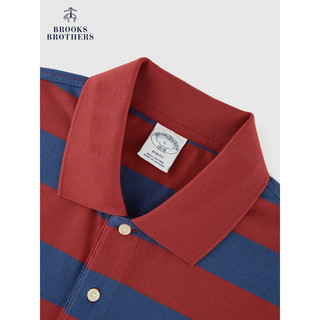 布克兄弟（BrooksBrothers）男士24早春休闲拼接短袖针织Polo衫 B645-红蓝撞色 XS