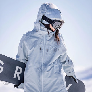AWKA单板滑雪服女男款防水防风防寒专业加厚保暖美式外套上衣冬季 宝宝蓝 XL