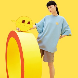 淳度【emoji联名款】淳度睡衣夏季男女士家居服套装纯棉两件套 蔚蓝色/灰蓝色(男女同款)5200 S