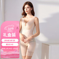 猫惑 MAOHUO连体塑身衣收腹带提臀产后束身束腰瑜伽裤塑形美体薄款内衣女 肤色【平角款】 XXXL【160-180斤】