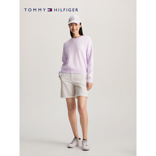 TOMMY HILFIGER【温柔力系列】24早春女菱格圆领毛衣针织衫41626 粉紫色0KB XXS