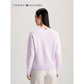 TOMMY HILFIGER【温柔力系列】24早春女菱格圆领毛衣针织衫41626 粉紫色0KB L