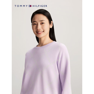 TOMMY HILFIGER【温柔力系列】24早春女菱格圆领毛衣针织衫41626 粉紫色0KB XXS