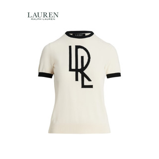 LAUREN RALPH LAUREN 拉夫劳伦 女装 24年春宽松版双色徽标短袖针织衫RL61985 101-白色 L