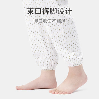 春织（Chunzhi）中老年人女士汗布纯棉收口家居裤夏季空调间薄款透气宽松睡裤 纯白 95/XL