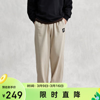 卡帕针织休闲裤2024男春秋直筒运动裤黑色长裤小脚卫裤 海沙色-6324 L