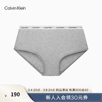 Calvin Klein内衣24春夏女士循环提花棉质中腰全包臀裤内裤QD5195 P7A-椰青灰 XS