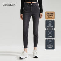 卡尔文·克莱恩 Calvin Klein Jeans24春季女士休闲高腰合体紧身做旧水洗牛仔裤J223369 1BY-牛仔深灰 27