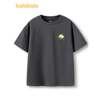 巴拉巴拉童装短袖t恤男童印花打底衫2024儿童夏装纯棉大童潮 深灰20911 140cm