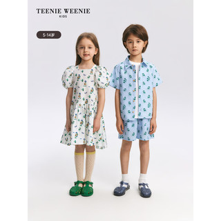 Teenie Weenie Kids小熊童装24春夏男童柔软耐磨梭织棉麻套装 浅蓝色 150cm