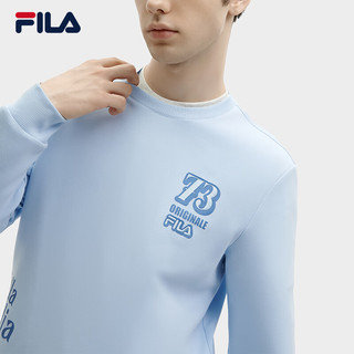 FILA 斐乐男子卫衣2024春季基础简约时尚休闲针织套头衫 天蓝色-LB 160/84A/XS