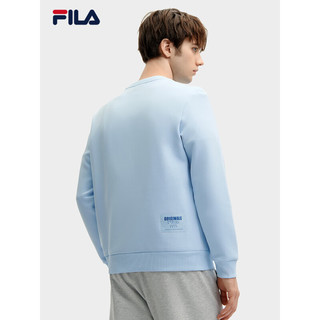 FILA 斐乐男子卫衣2024春季基础简约时尚休闲针织套头衫 天蓝色-LB 165/88A/S