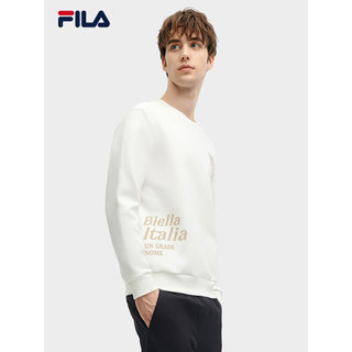 FILA 斐乐男子卫衣2024春季基础简约时尚休闲针织套头衫 云菇白-WT 165/88A/S