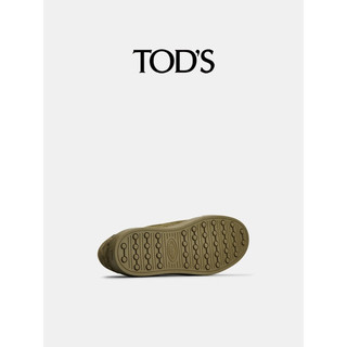 TOD'S【】2024春夏男士绒面皮革运动鞋平底鞋休闲男鞋 橄榄绿色 39