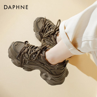 达芙妮（DAPHNE）高颜值耐脏厚底老爹鞋女冬季酷炫百搭舒适休闲运动鞋女 摩卡棕 36