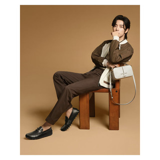 TOD'S【肖战同款】2024春夏棉质衬衫长袖立领长袖休闲上衣 米黄色 XXL