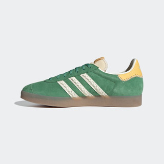 adidas 「T头鞋」GAZELLE经典运动板鞋男女阿迪达斯三叶草 绿/黄 37(230mm)