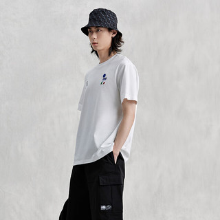 卡帕（Kappa）复古短袖2024男夏运动休闲T恤简约半袖K0E32TD01D 韩国白-012 L