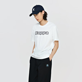 卡帕（Kappa）复古运动短袖2024男字母印花T恤休闲半袖K0E12TD01 韩国白-012 S