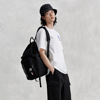 卡帕（Kappa）复古短袖2024男夏运动休闲T恤简约半袖K0E32TD01D 韩国白-012 M