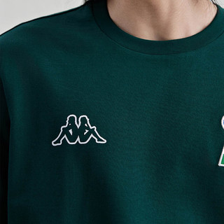 卡帕（Kappa）复古短袖2024男夏运动休闲T恤简约半袖K0E32TD01D 玻璃绿-3066 XL