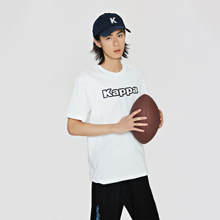 卡帕（Kappa）复古运动短袖2024男字母印花T恤休闲半袖K0E12TD01 韩国白-012 XL