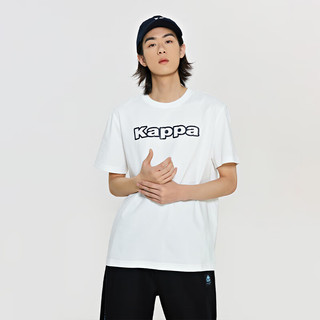 卡帕（Kappa）复古运动短袖2024男字母印花T恤休闲半袖K0E12TD01 韩国白-012 XL