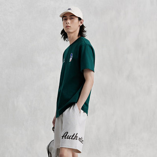 卡帕（Kappa）复古短袖2024男夏运动休闲T恤简约半袖K0E32TD01D 玻璃绿-3066 XXL