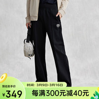 Kappa 卡帕 复古针织休闲裤2024女直筒微喇裤黑色长裤运动卫裤K0E42AK01D 黑色-990 M