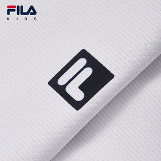 FILA 斐乐 童装儿童休闲运动上衣2024夏季中大童男童短袖T恤潮 玉石白-WT 140cm