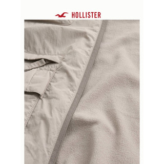 HOLLISTER抓绒保暖户外风全天候抗风连帽夹克外套 男 355983-1 浅棕色 XL (180/116A)