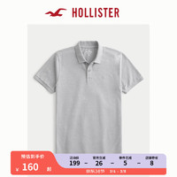 HOLLISTER 24年春夏新款柔软纯色弹力修身短袖Polo衫 男 352603-1 灰色 XS (170/84A)