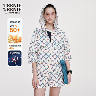 Teenie Weenie【UPF50+防晒服仿记忆面料】小熊2024年中长款外套女 象牙白 155/XS