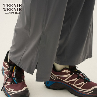 Teenie Weenie【凉感】小熊女装2024年夏季宽松阔腿裤直筒长裤 浅灰色 175/XL