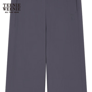 Teenie Weenie【凉感】小熊女装2024年夏季宽松阔腿裤直筒长裤 浅灰色 155/XS