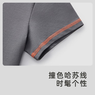 YeeHoO 英氏 亲子装夏季吸湿速干亲子T恤短袖透气中大童上衣2024 钢灰色 110cm