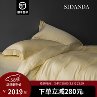 SIDANDA120支兰精天丝四件套简约镂空春夏凉感丝滑裸睡套件纯色 明濛金 床单款适用1.5米床200*230cm被芯