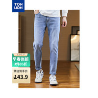 唐狮 TONLION男口袋绣花有弹修身小脚牛仔长裤TB 浅牛仔蓝 29