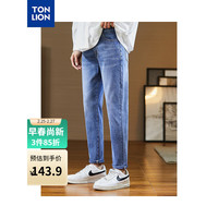 唐狮 TONLION男口袋绣花有弹修身小脚牛仔长裤TB 中牛仔蓝 31