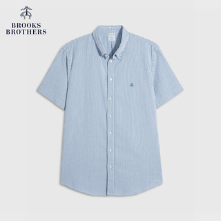 布克兄弟（BrooksBrothers）男士24早春扣结领修身蓝色休闲衬衫 4003-蓝色 XS