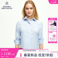 布克兄弟（BrooksBrothers）女士24早春Supima棉免烫简约衬衫 B485-蓝色 8