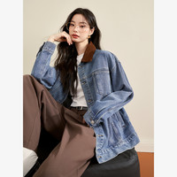 复古美式牛仔短外套宽松设计感气质百搭长袖外套女