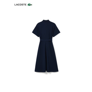 LACOSTE法国鳄鱼女装24中长款简约纯色收腰polo连衣裙EF7923 166/藏青色 34/155