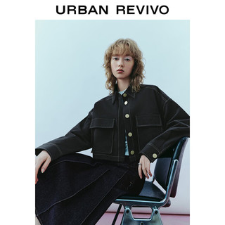 URBAN REVIVO UR2024春季女装休闲撞色纽扣双口袋超宽松外套UWU140019