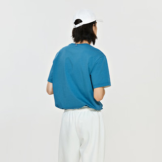 卡帕（Kappa）复古运动短袖2024男字母印花T恤休闲半袖K0E12TD01 钢铁蓝-8612 XL