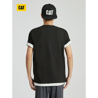 CAT卡特24春夏男凉感设计反光logo印花短袖T恤 黑色 L