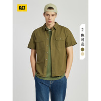 CAT卡特24春夏男工装经典户外水洗效果短袖T恤外套 绿色 3XL