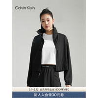 Calvin Klein【速干】运动24春夏女撞色织带跑步训练服立领运动外套4WS4J407 001-太空黑 M