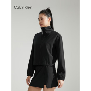 Calvin Klein【速干】运动24春夏女撞色织带跑步训练服立领运动外套4WS4J407 001-太空黑 XS